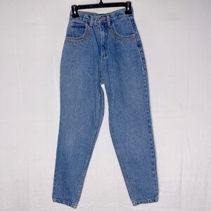 Vintage 90s Bluenotes High Rise Cotton Jeans W Embroidery 24 Boho Cottagecore